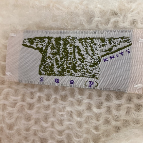 Handmade wool sweater cardigan neutral coastal grandma Small lightweight - Picture 8 of 10